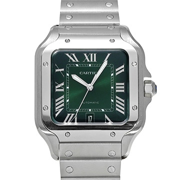 カルティエ サントス ドゥ カルティエ LM WSSA0062 グリーン メンズ 時計 【中古】【wristwatch】