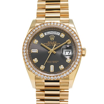 ロレックス デイデイト 36 128348RBR ダークグレー/ダイヤモンド メンズ 時計 【新品】【wristwatch】