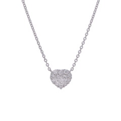 グラフ アイコンハート ネックレス シルバー K18ホワイトゴールド WG レディース ジュエリー 【中古】【jewelry】