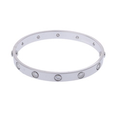 カルティエ ラブブレスレット #16 フルダイヤ シルバー K18ホワイトゴールド WG レディース ジュエリー 【中古】【jewelry】