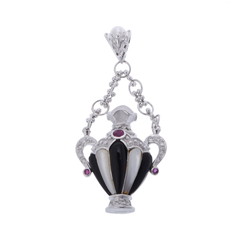 ノーブランド 香水瓶モチーフ ネックレス シルバー K18ホワイトゴールド WG レディース ジュエリー 【中古】【jewelry】
