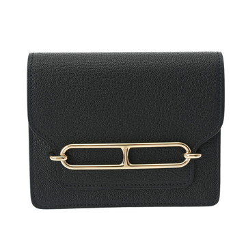 エルメス ルリ スリムウォレット ブラック シェーブル ユニセックス 財布 【中古】【purse】