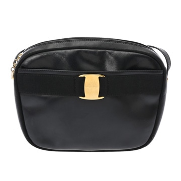 サルヴァトーレ フェラガモ ブラック レザー レディース バッグ 【中古】【bag】