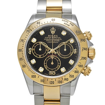 ロレックス コスモグラフ デイトナ 116523G ブラック/ダイヤモンド メンズ 時計 【中古】【wristwatch】