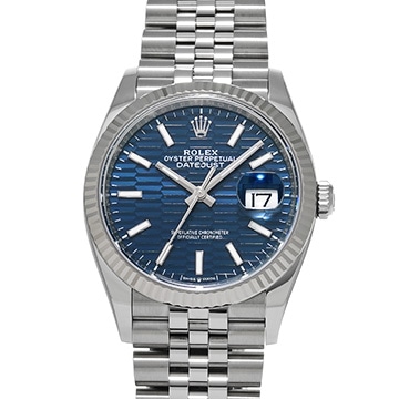 ロレックス デイトジャスト 36 126234 ブライトブルー フルーテッドモチーフ メンズ 時計 【中古】【wristwatch】