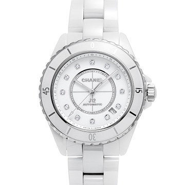 シャネル J12 キャリバー12.1 38MM H5705 ホワイトラッカー/ダイヤモンド メンズ 時計 【中古】【wristwatch】