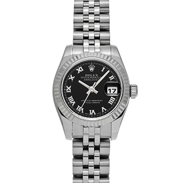 ロレックス デイトジャスト 179174 ブラック レディース 時計 【中古】【wristwatch】