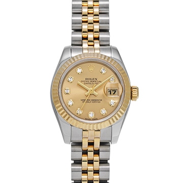 ロレックス デイトジャスト 179173G シャンパン/ダイヤモンド レディース 時計 【中古】【wristwatch】