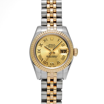 ロレックス デイトジャスト 179173 シャンパンサンビーム レディース 時計 【中古】【wristwatch】