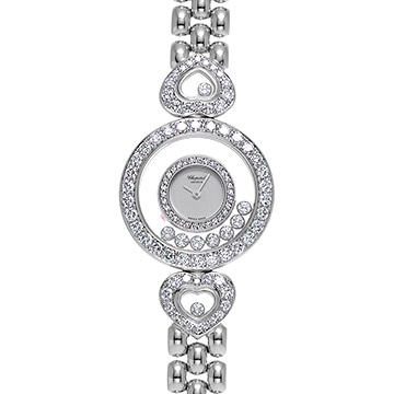 ショパール ハッピーダイヤモンド 20/5742-1001 シルバー/ダイヤモンド レディース 時計 【中古】【wristwatch】