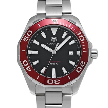 タグ ホイヤー アクアレーサー クォーツ WAY101B.BA0746 ブラック メンズ 時計 【中古】【wristwatch】