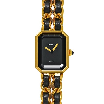 シャネル プルミエール M H0001 ブラック レディース 時計 【中古】【wristwatch】