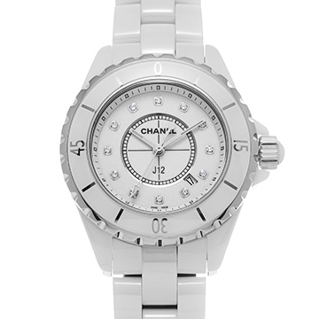 シャネル J12 33MM H1628 ホワイト/ダイヤモンド レディース 時計 【中古】【wristwatch】