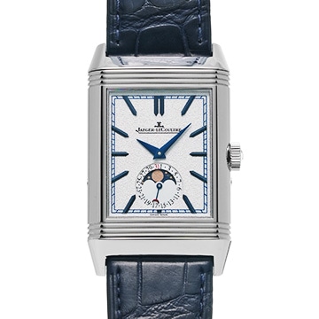 ジャガー ルクルト レベルソ トリビュート ムーン デュオ Q3958420 シルバー/ブルー メンズ 時計 【中古】【wristwatch】