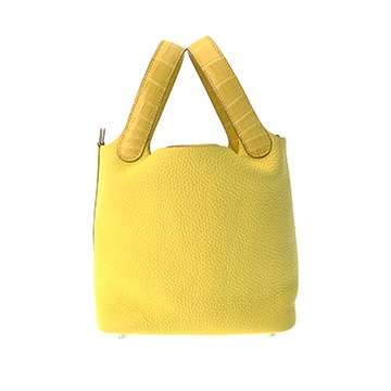 エルメス ピコタン ロック タッチ PM  ミモザ/ライム トリヨンクレマンス/アリゲーターマット レディース バッグ 【未使用】【bag】