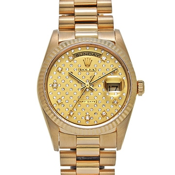 ロレックス デイデイト 18238G シャンパン/ダイヤモンド メンズ 時計 【中古】【wristwatch】