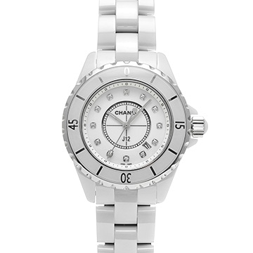 シャネル J12 33MM H1628 ホワイト/ダイヤモンド レディース 時計 【中古】【wristwatch】