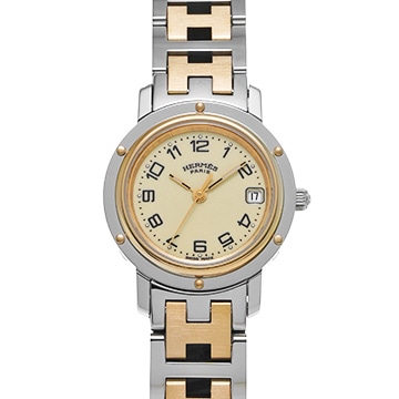 エルメス クリッパー CL4.220 アイボリー レディース 時計 【中古】【wristwatch】
