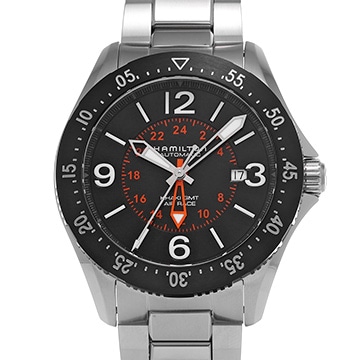 ハミルトン カーキ パイロット GMT オート H76755131 ブラック メンズ 時計 【中古】【wristwatch】