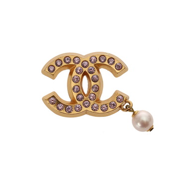シャネル ココマーク ゴールド/ホワイト GP/ラインストーン/フェイクパール レディース ジュエリー 【中古】【jewelry】