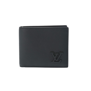 ルイ ヴィトン ポルトフォイユ マルコ LV アエログラム ブラック N63334 レザー メンズ 財布 【中古】【purse】