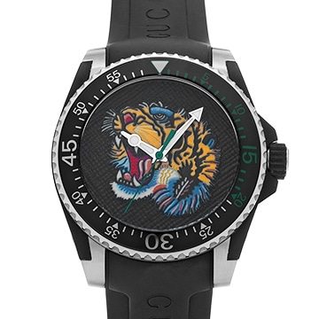 グッチ ダイブ YA136318 ブラック メンズ 時計 【中古】【wristwatch】