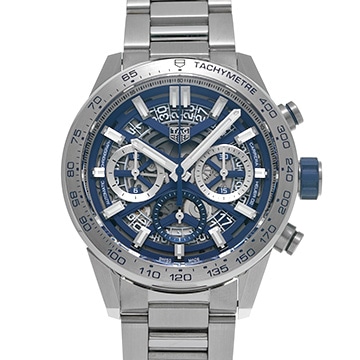 タグ ホイヤー カレラ キャリバーホイヤー02 クロノグラフ ブルーエディション CBG2019.BA0662 ブルー メンズ 時計 【中古】【wristwatch】