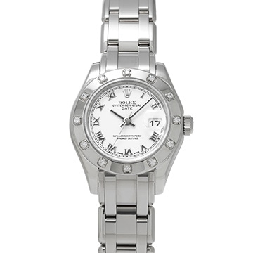 ロレックス オイスターパーペチュアル デイト パールマスター 80319 ホワイト レディース 時計 【中古】【wristwatch】