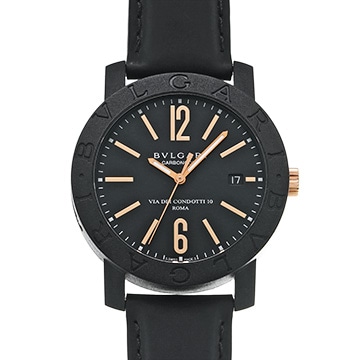 ブルガリ ブルガリブルガリ カーボンゴールド BBP40BCGLD ブラック メンズ 時計 【中古】【wristwatch】