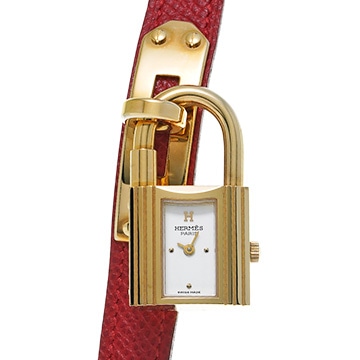 エルメス ケリーウォッチ KE1.201 ホワイト レディース 時計 【中古】【wristwatch】