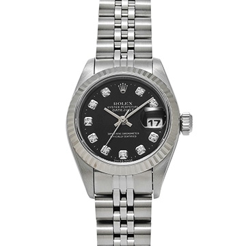 ロレックス デイトジャスト 69174G ブラック/ダイヤモンド レディース 時計 【中古】【wristwatch】
