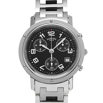 エルメス クリッパー クロノグラフ CL1.910 ブラック メンズ 時計 【中古】【wristwatch】