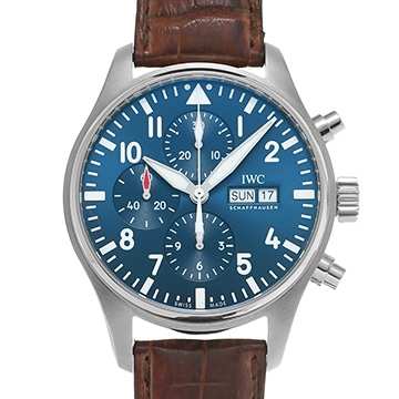 IWC パイロットウォッチ クロノグラフ プティ・プランス IW377714 ブルー メンズ 時計 【中古】【wristwatch】