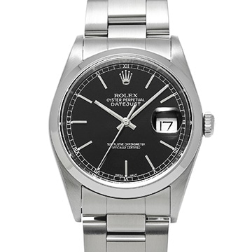 ロレックス デイトジャスト 16200 ブラック メンズ 時計 【中古】【wristwatch】