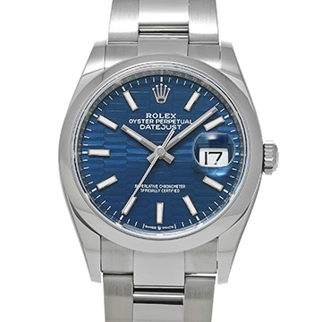 ロレックス デイトジャスト 36 126200 ブライトブルー フルーテッドモチーフ メンズ 時計 【中古】【wristwatch】
