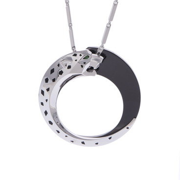 カルティエ パンテール ネックレス ゴールド K18ホワイトゴールド WG/ブラックセラミック レディース ジュエリー 【中古】【jewelry】