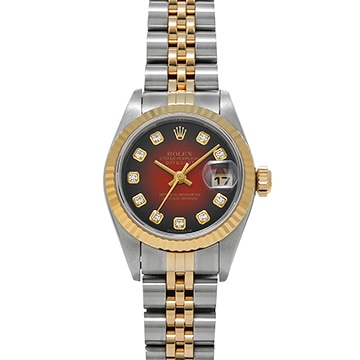 ロレックス デイトジャスト 79173G チェリー・グラデーション/ダイヤモンド レディース 時計 【中古】【wristwatch】