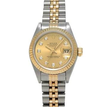 ロレックス デイトジャスト 69173G シャンパン/ダイヤモンド レディース 時計 【中古】【wristwatch】