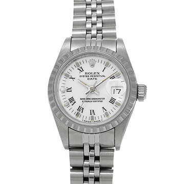 ロレックス オイスターパーペチュアル デイト 69240 ホワイト レディース 時計 【中古】【wristwatch】