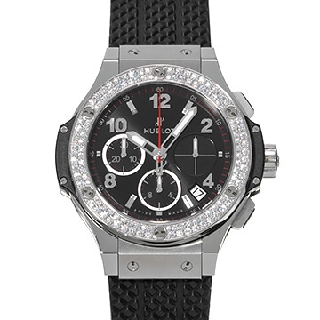ウブロ ビッグバン スチール ダイヤモンド 341.SX.130.RX.114 ブラック メンズ 時計 【中古】【wristwatch】