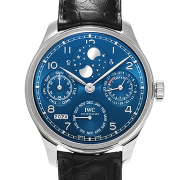 IWC ポルトギーゼ パーペチュアルカレンダー IW503401 ブルー メンズ 時計 【中古】【wristwatch】