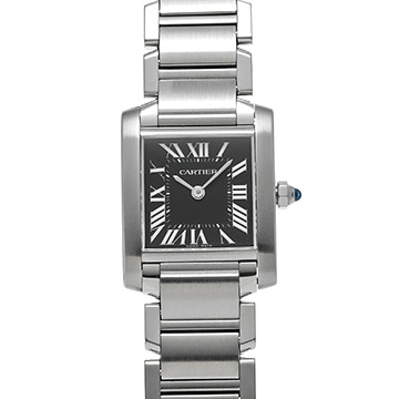 カルティエ タンク フランセーズ SM W51026Q3 ブラック レディース 時計 【中古】【wristwatch】