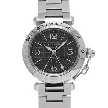 カルティエ パシャC メリディアン GMT W31049M7 ブラック メンズ 時計 【中古】【wristwatch】