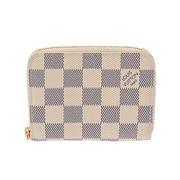 ルイ ヴィトン ダミエアズール ジッピ―コインパース ホワイト N63069 レザー レディース 財布 【中古】【purse】