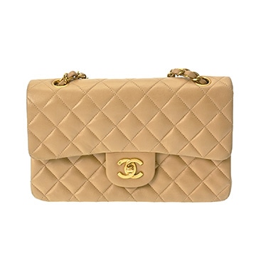 シャネル マトラッセ Wフラップチェーンショルダー 23 ベージュ A01113 ラムスキン レディース バッグ 【中古】【bag】