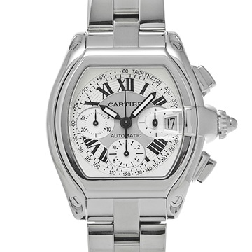 カルティエ ロードスター クロノグラフ XL W62006X6 シルバー メンズ 時計 【中古】【wristwatch】