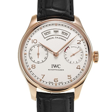IWC ポルトギーゼ アニュアルカレンダー IW503504 シルバー メンズ 時計 【中古】【wristwatch】