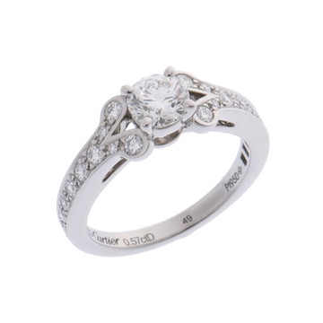 カルティエ バレリーナ リング #49 シルバー CRN4188549 Pt950プラチナ レディース ジュエリー 【中古】【jewelry】