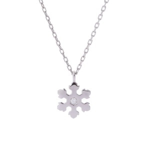 ブルガリ スノーフレーク ネックレス 1PD シルバー K18ホワイトゴールド WG レディース ジュエリー 【中古】【jewelry】
