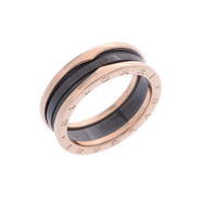 ブルガリ B.ZERO1リング #65 ゴールド K18ピンクゴールド PG/ブラックセラミック レディース ジュエリー 【中古】【jewelry】